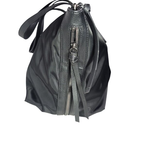 Botkier Black Nylon Large Tote Bag With Leather Trim & Zippered Top Closure - Picture 2 of 6